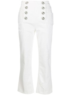 Balmain укороченные джинсы с эффектом потертости