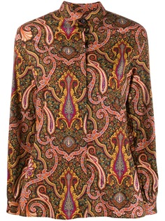 Etro рубашка с принтом пейсли и длинными рукавами