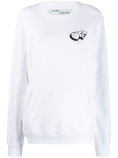 Off-White толстовка оверсайз с принтом граффити