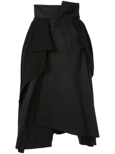 Aganovich jersey-panelled asymmetric skirt