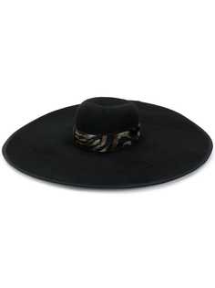Borsalino animal print wide brimmed hat