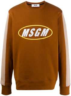 MSGM logo print crew neck sweater