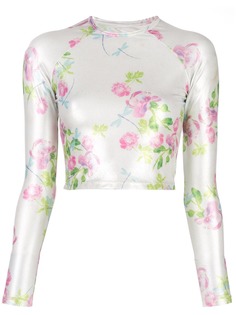 Cynthia Rowley рашгард Sasha с эффектом металлик