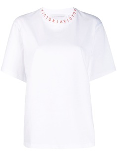 Victoria Victoria Beckham футболка с круглым вырезом и логотипом