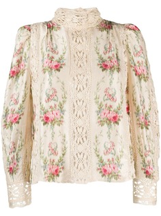 Love Shack Fancy floral print Jacque blouse