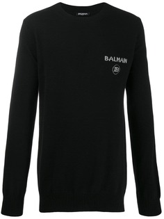 Balmain джемпер вязки интарсия с логотипом