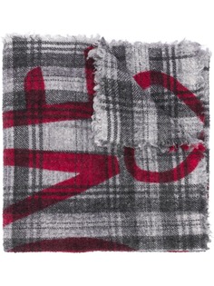 Faliero Sarti checked slogan scarf