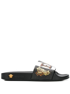 Versace шлепанцы с логотипом