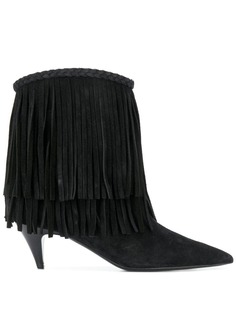 Saint Laurent ботильоны с бахромой