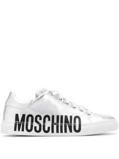 Moschino кроссовки с эффектом металлик