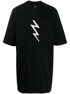 Rick Owens длинная футболка с нашивкой Lightning
