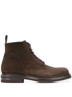 Green George lace-up combat boots