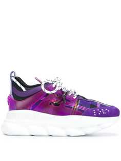 Versace checked lace-up sneakers