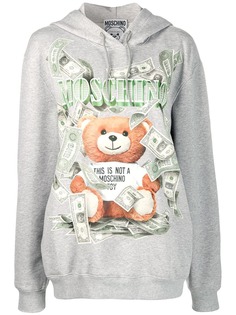 Moschino свитер Teddy Bear с капюшоном и принтом