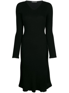Alberta Ferretti трикотажное платье в рубчик