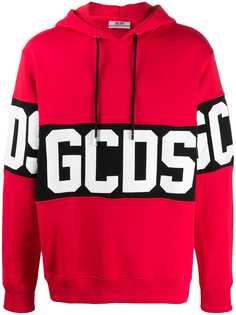 Gcds colour-block logo print hoodie