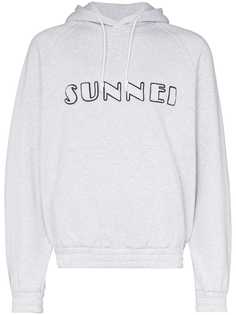 Sunnei textured logo hoodie