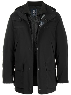 Fay layered hooded jacket