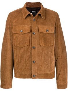 A.P.C. buttoned leather jacket