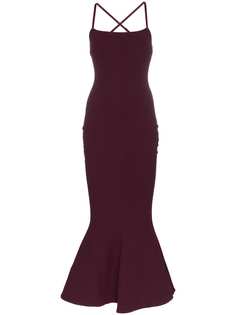 Solace London Verla fluted hem maxi fldress