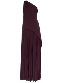 Solace London emelyne pleated chiffon gown