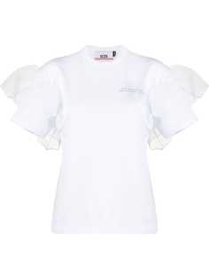 Gcds ruffled tulle-embellished T-shirt