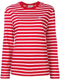 Maison Kitsuné толстовка в полоску с логотипом