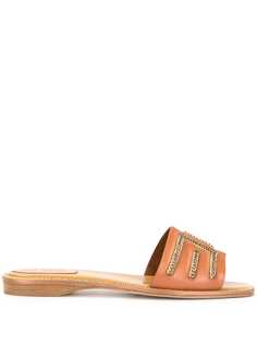 René Caovilla шлепанцы Deena с кристаллами