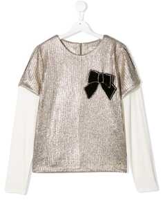 Twin-Set metallic plisse blouse