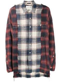 R13 plaid frayed shirt
