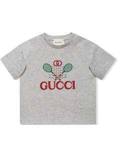 Gucci Kids футболка с вышивкой Gucci Tennis