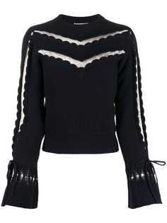 Self-Portrait lace-detail sweater
