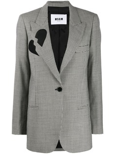 MSGM блейзер Broken Heart в ломаную клетку