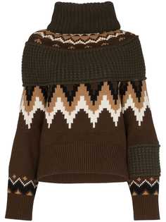 Sacai zip-off panelled knit jumper