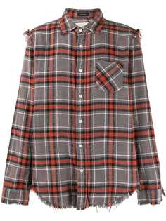 R13 plaid frayed-trimmed shirt