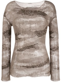 Saint Laurent sequinned striped jumper