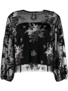 Red Valentino кружевная блузка из цветочным узором