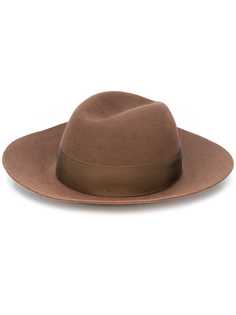 Borsalino ribbon-detail fedora hat