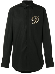 Dsquared2 рубашка с вышивкой из пайеток в форме буквы D