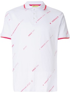 Versace Jeans logo print polo shirt