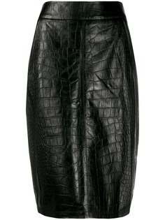 Arma leather midi skirt