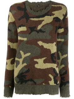 R13 camouflage intarsia jumper