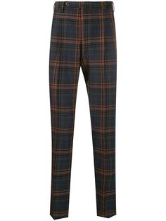 Pt01 checked straight-leg trousers