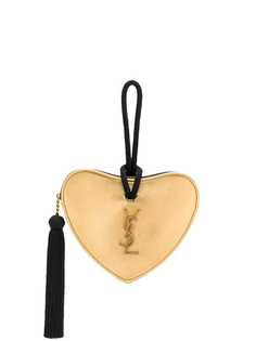Saint Laurent клатч в форме сердца с эффектом металлик
