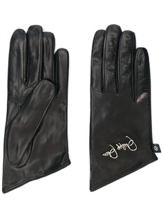 Philipp Plein embroidered logo gloves