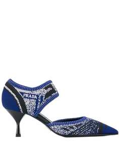 Prada туфли-лодочки с заостренным носком и логотипом