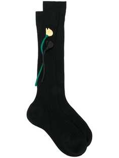 Prada носки с цветочной вышивкой