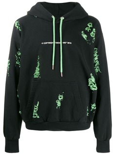 Diesel logo hoodie with ripped detailing
