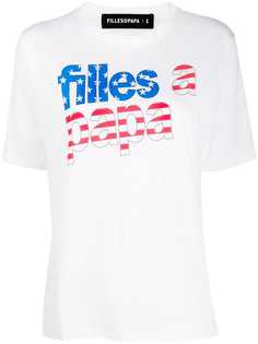 Filles A Papa U.S.A flag logo T-shirt