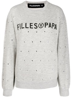 Filles A Papa crystal-embellished logo sweatshirt